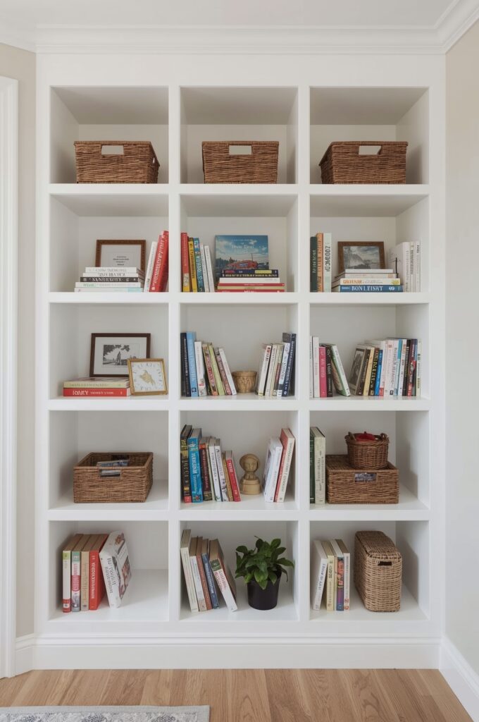 Built-In Wall Cubby Shelves