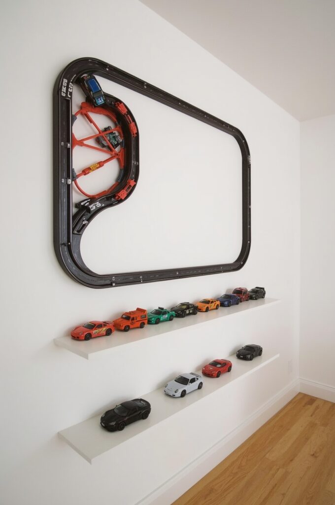 Wall-Mounted Toy Car Display Track