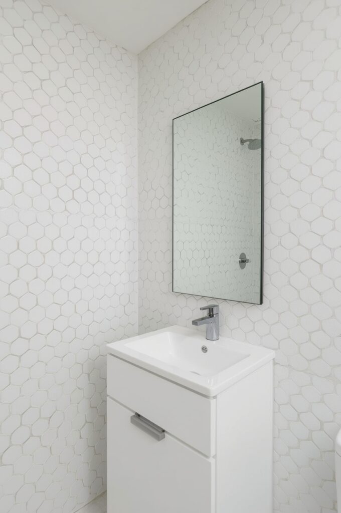 Minimalist White Penny Tiles