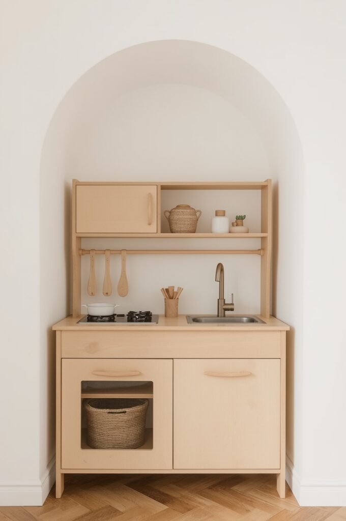 Compact Wooden Play Kitchen