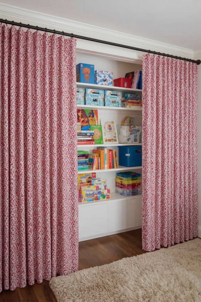 Curtains to Conceal Storage Units