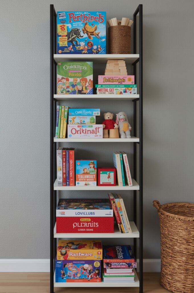 Game Shelf for Puzzles and Boards