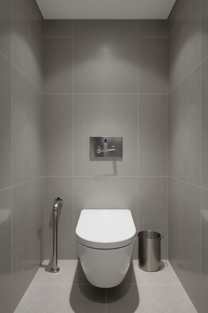 Minimal Accessories Around Toilet