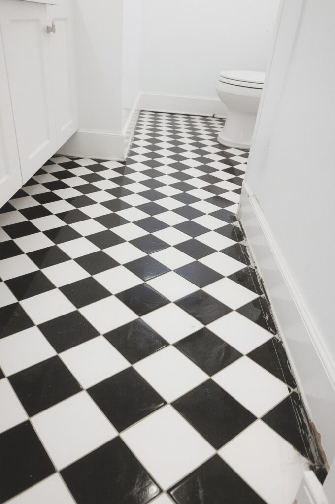 Classic Checkerboard Black & White Tiles
