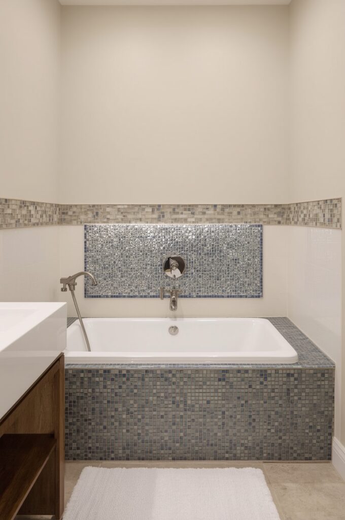 Tub with Decorative Mosaic Accent
