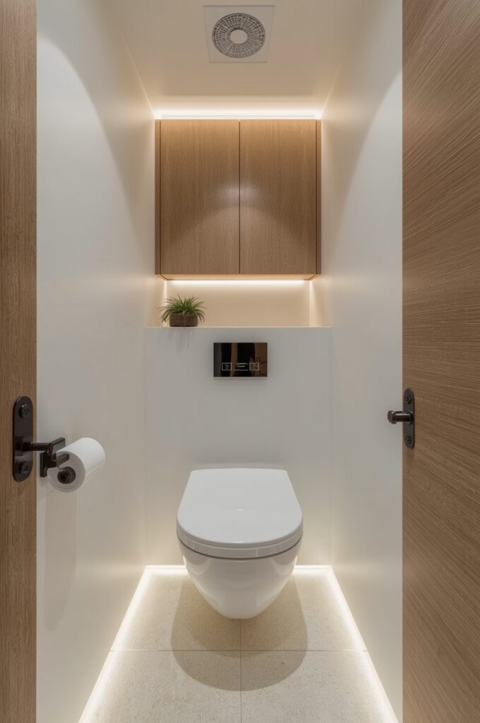 Multifunctional Toilet Room with Hidden Storage