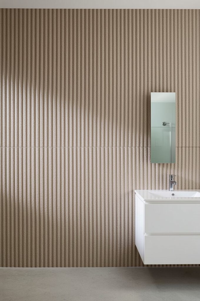 RibbedFluted Tile Panels Installed Vertically