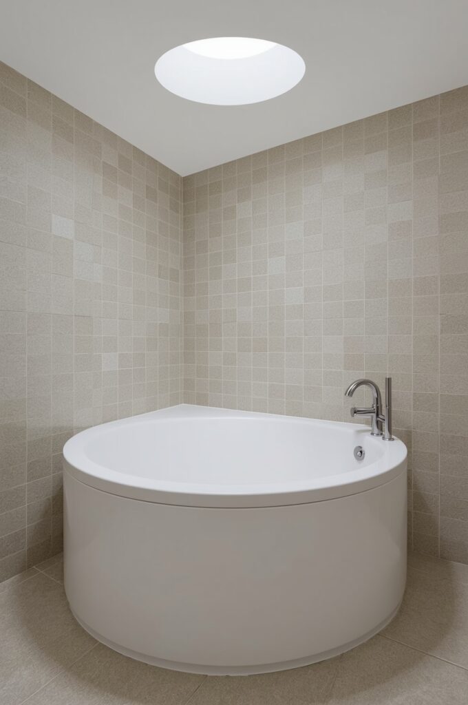 Tub with Compact Round Shape