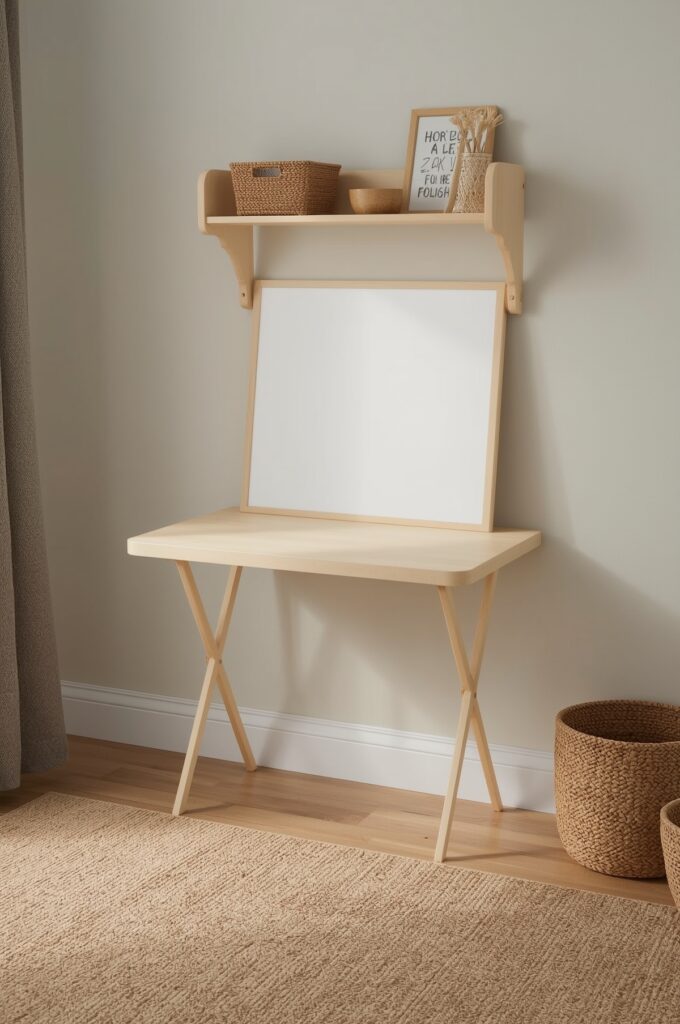 Fold-Down Play Table Against the Wall