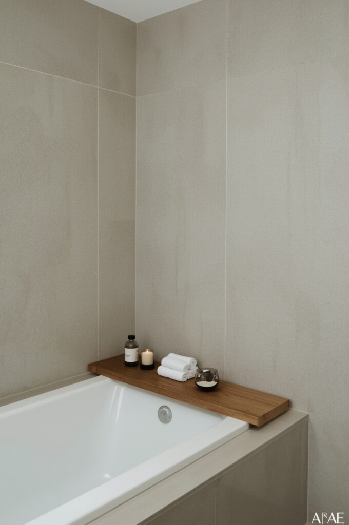 Tub with Narrow Shelf Along Length