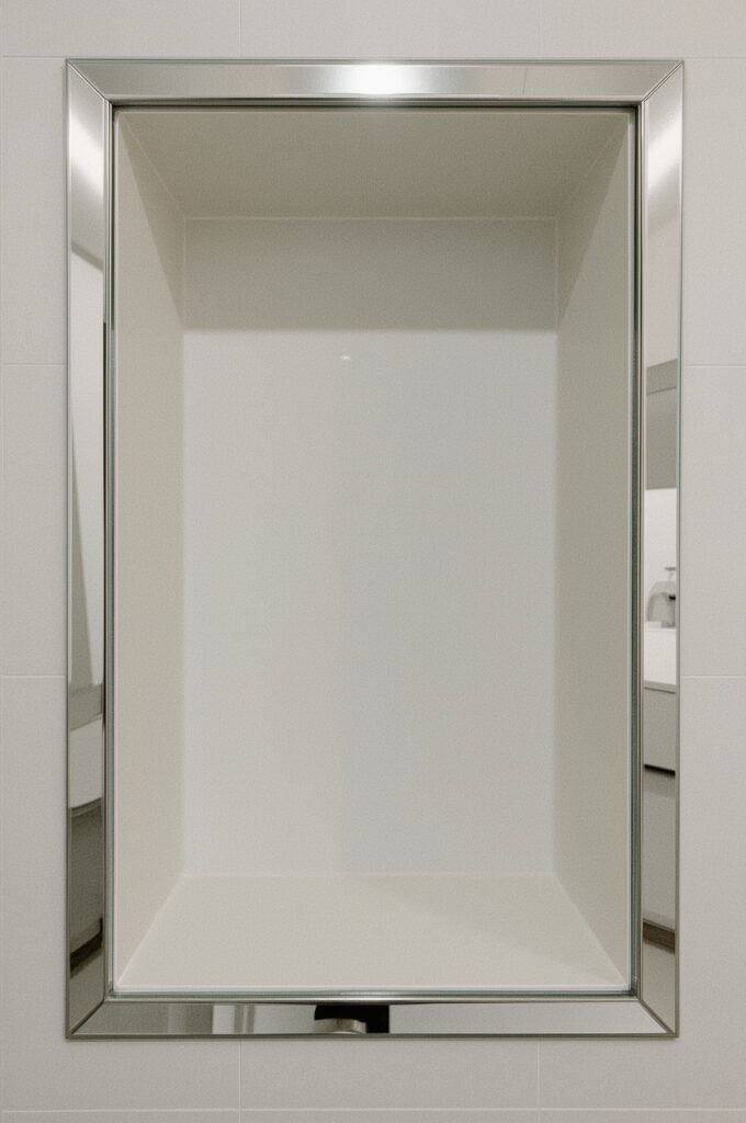 Mirror-Lined Tile Niche (Edges Only)