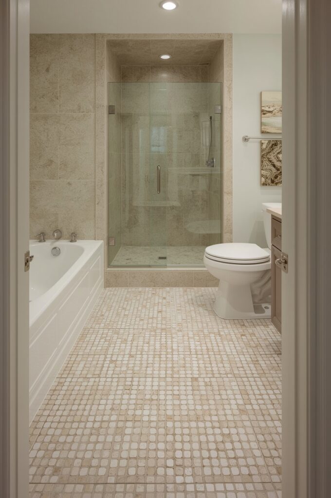 Tile “Runner” Path from Door to Shower