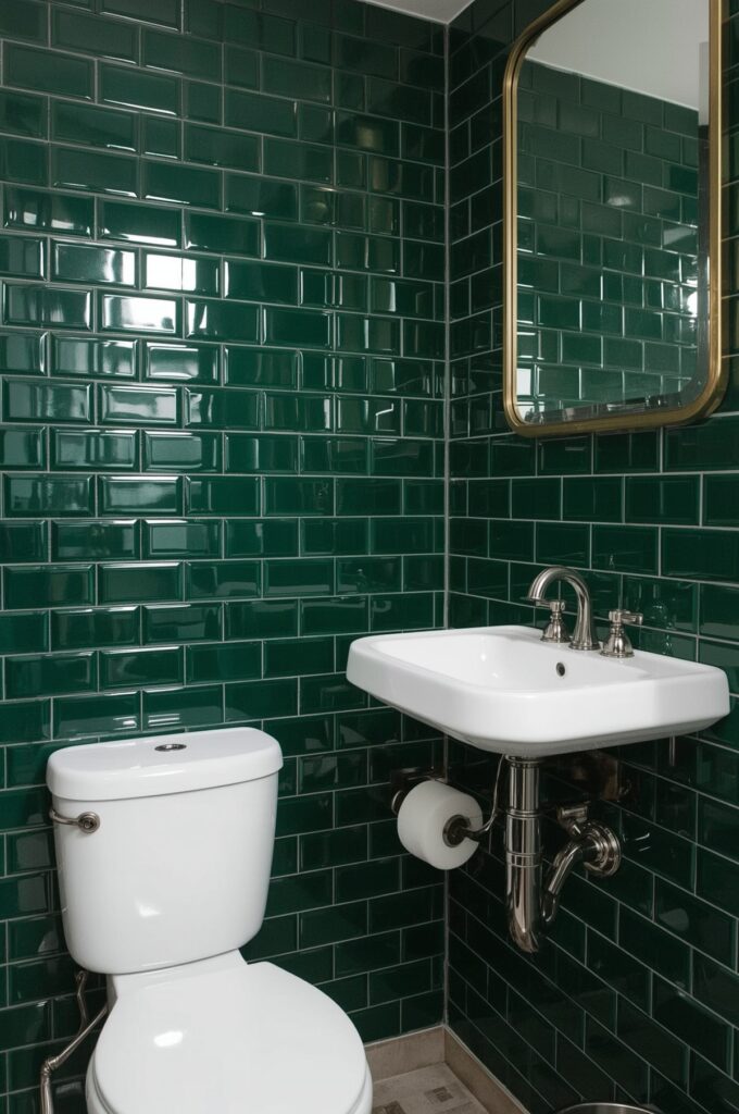 Glossy Emerald Green Accent Tiles