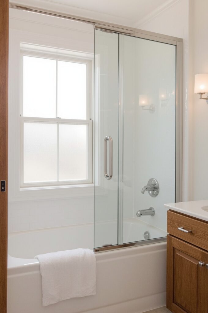 Tub with Folding Shower Screen