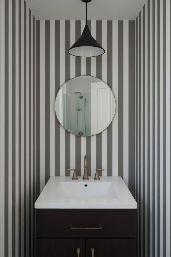 Vertical Striped Tile Accent Wall