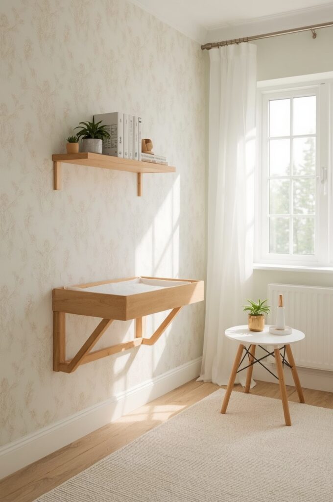 Wall-Mounted Fold-Down Changing Table