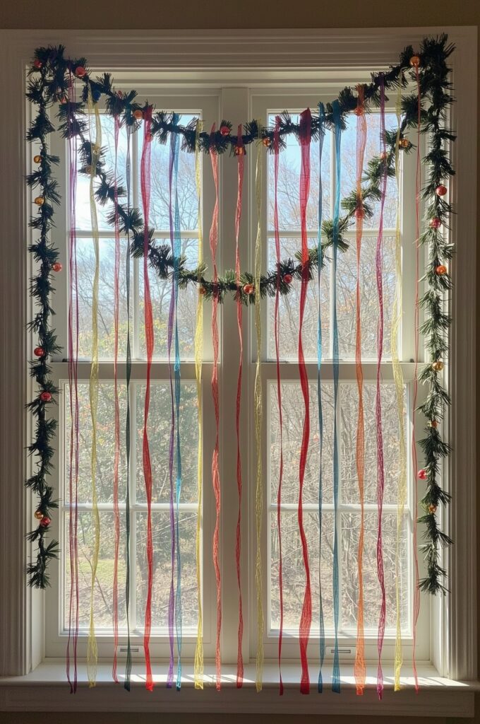Hanging Garland Across Windows