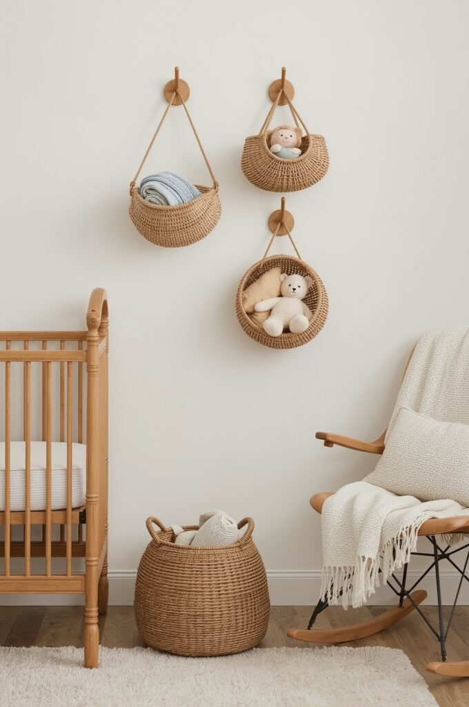 Decorative Hooks with Storage Baskets