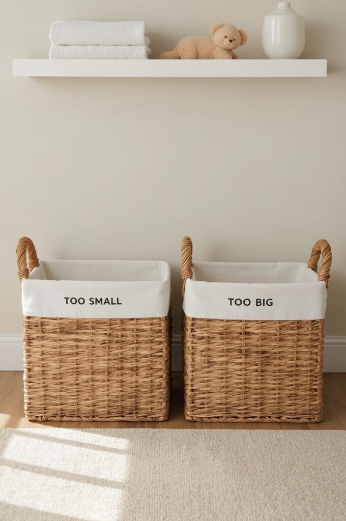 Store “Too Small” and “Too Big” Clothes in Separate Baskets