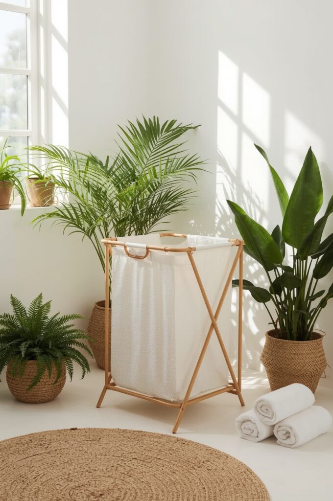 Foldable Bamboo Frame Hamper