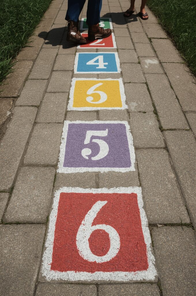 Painted Hopscotch and Floor Games