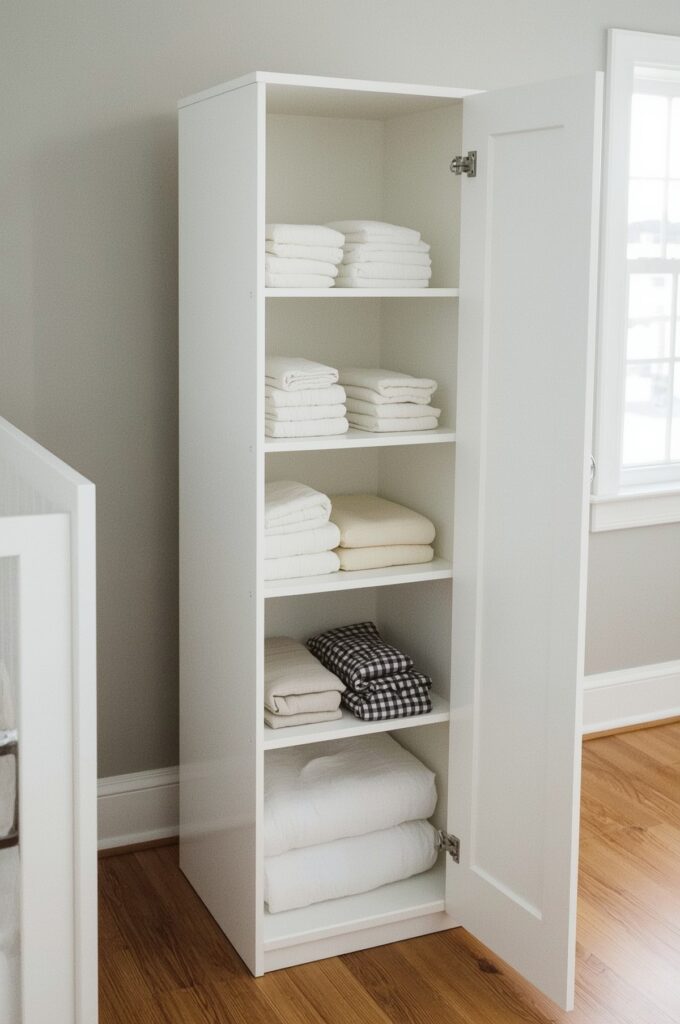 Use a Slim Storage Tower Beside the Crib