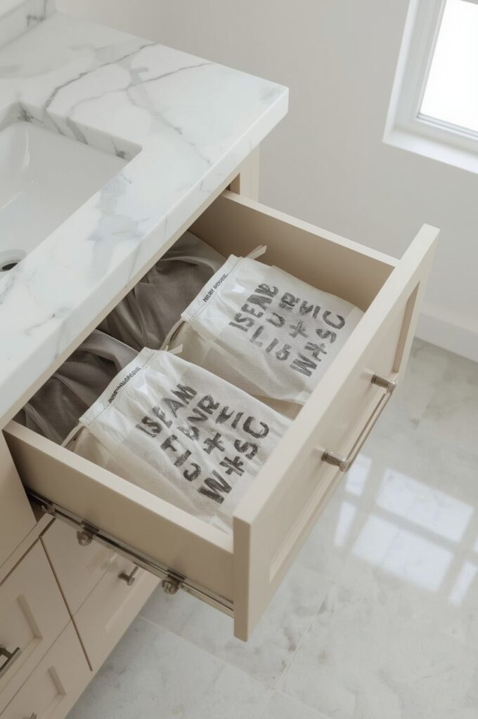 Drawer-Style Bathroom Vanity Hamper