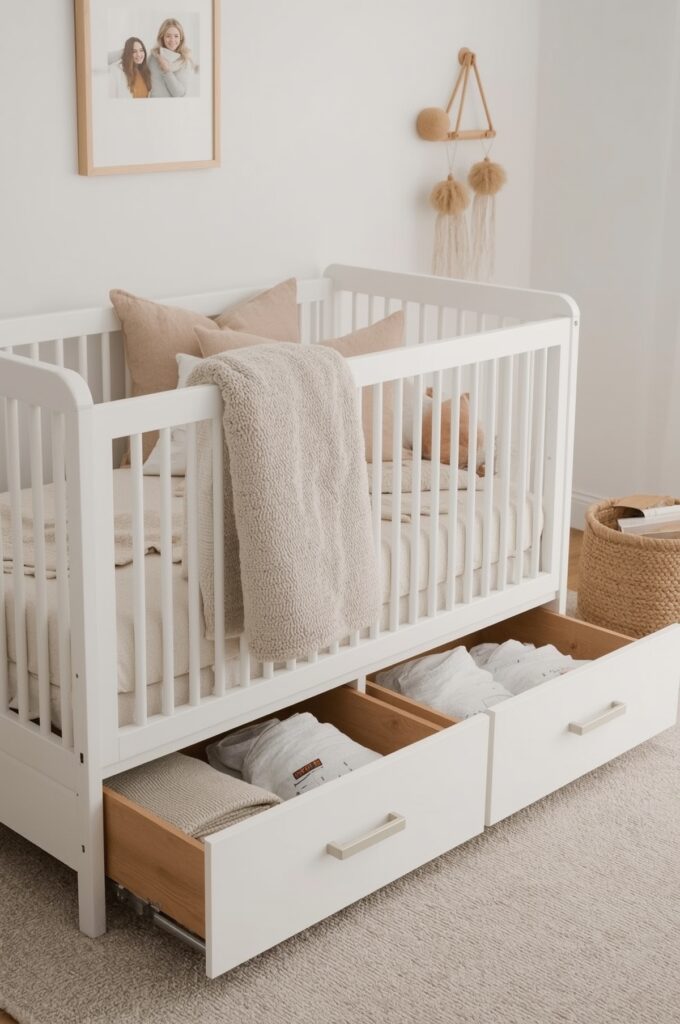 Choose a Convertible Crib with Built-In Drawers