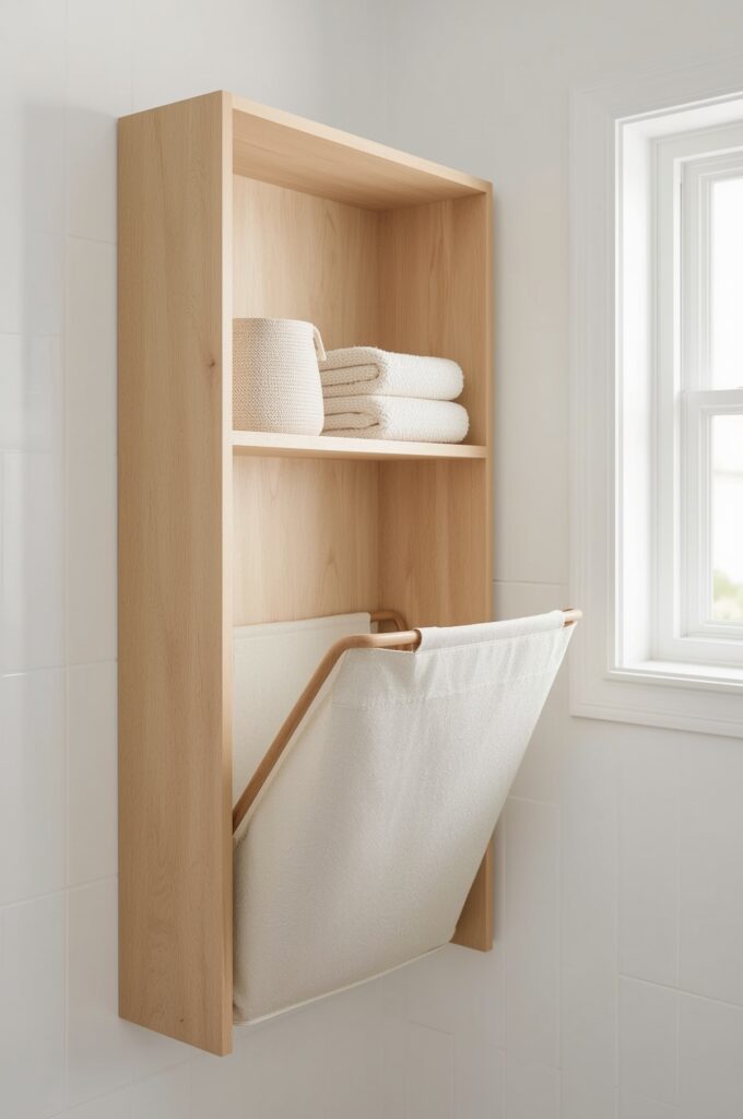 Fold-Down Wall Hamper