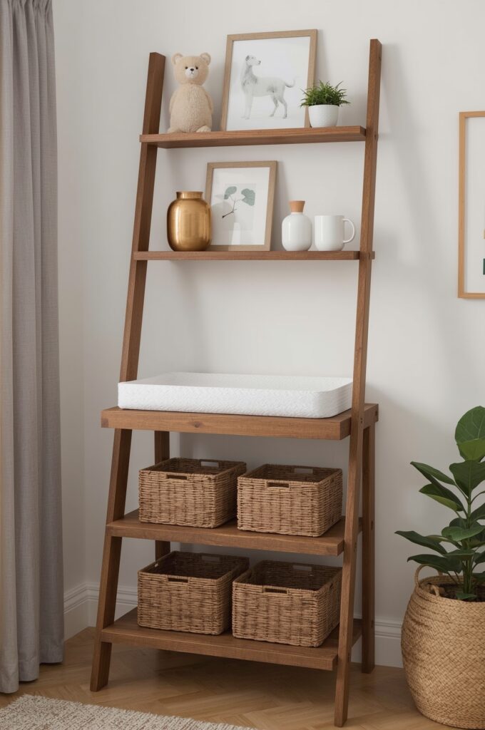 Ladder Shelf Changing Table Combo