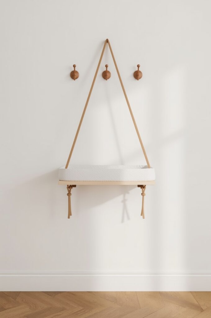 Hanging Changing Table from Wall Hooks