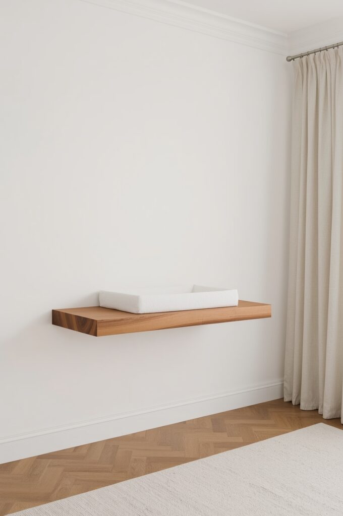 Minimalist Floating Wood Slab Table