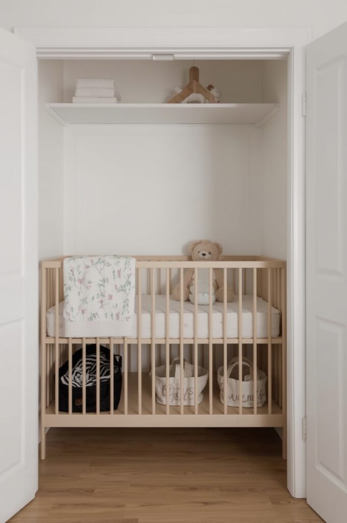 Store Foldable Baby Gear Under the Crib