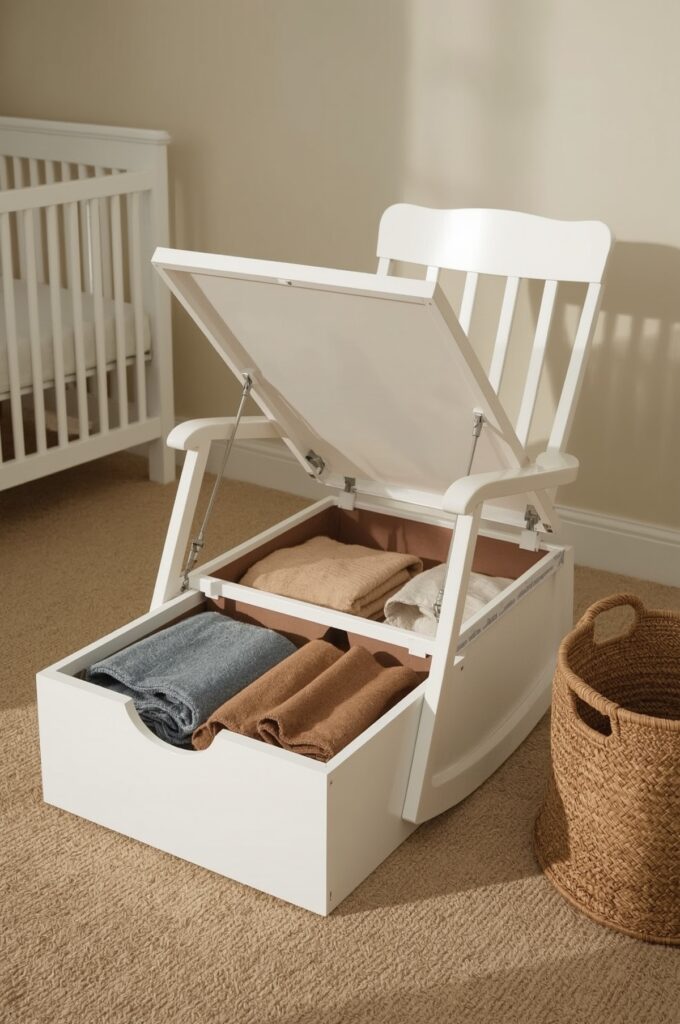Rocking Chair with Hidden Storage Compartments