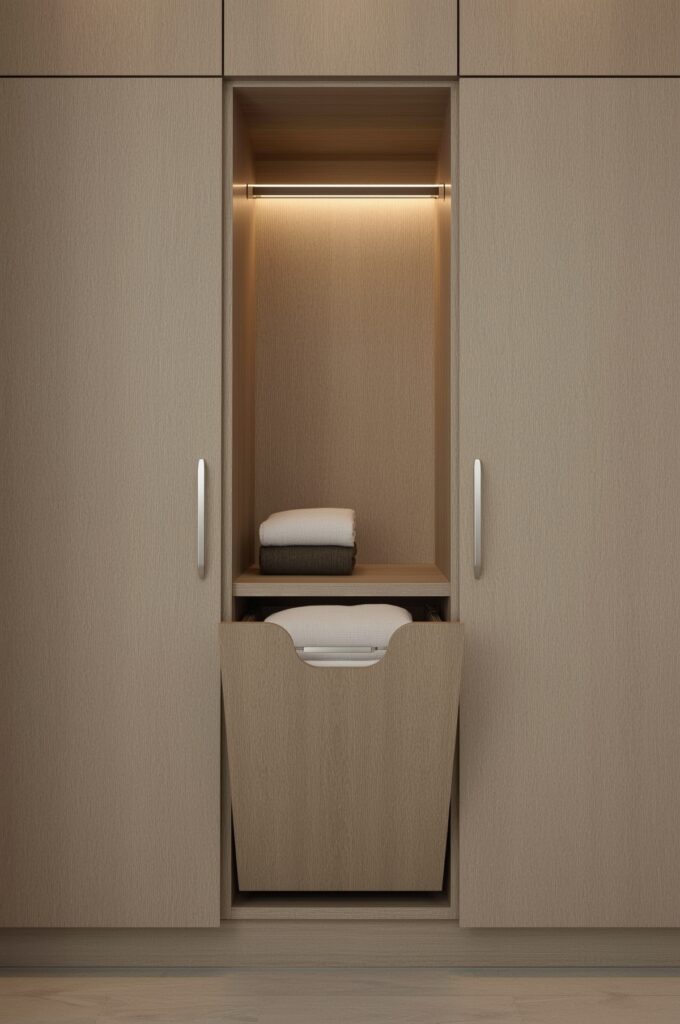 Built-In Hamper in Wardrobe Unit