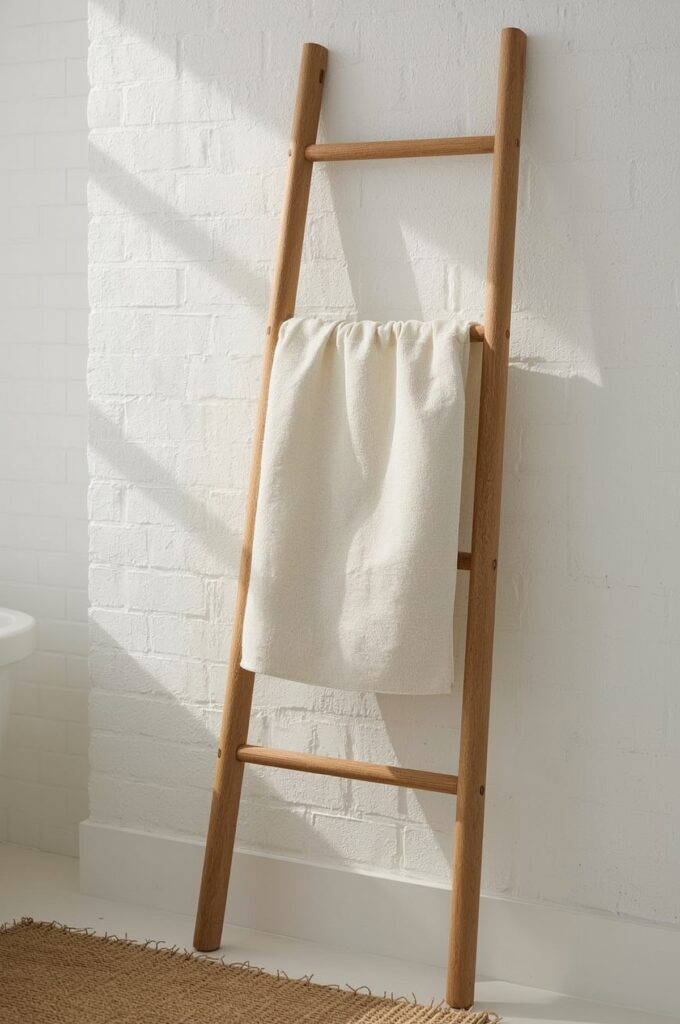 Hanging Laundry Sack on Ladder Rack