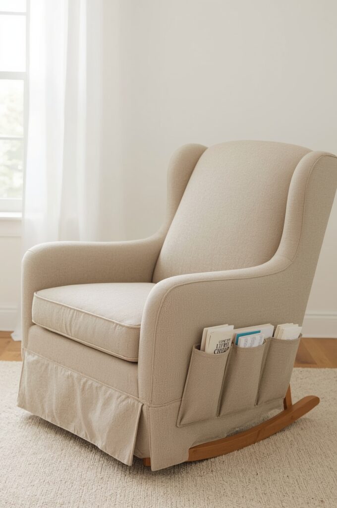 Place a Compact Rocking Chair with Storage Pockets