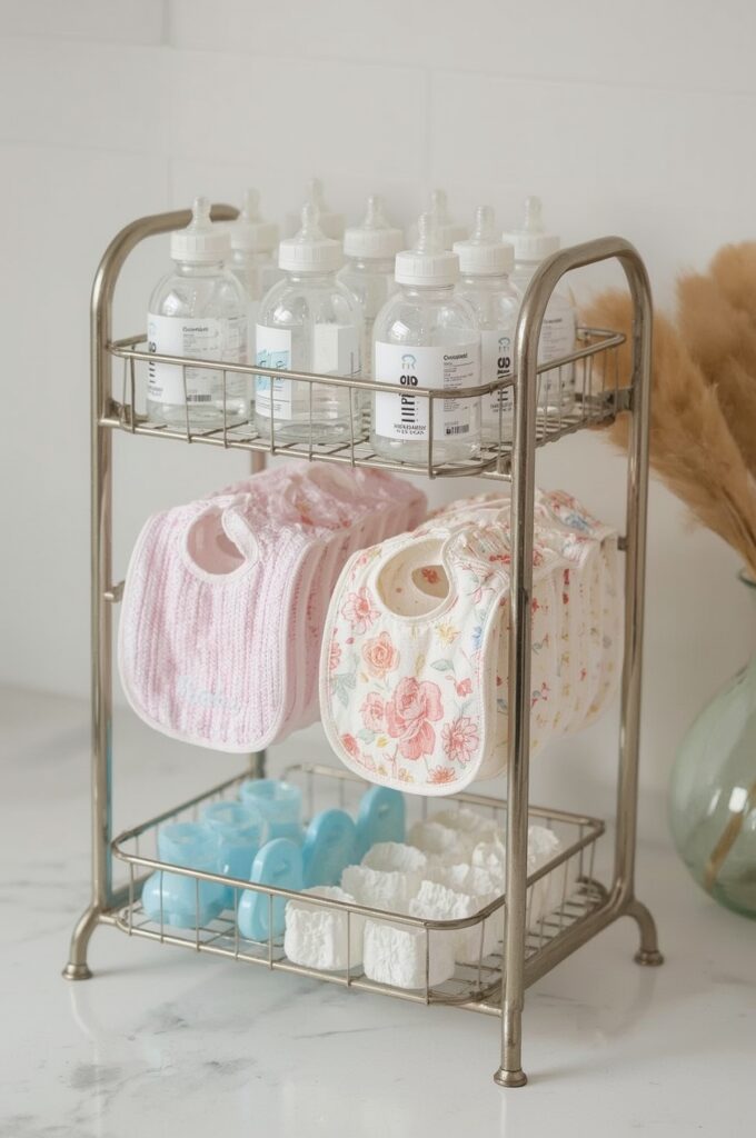Organize Feeding Supplies in Tiered Racks