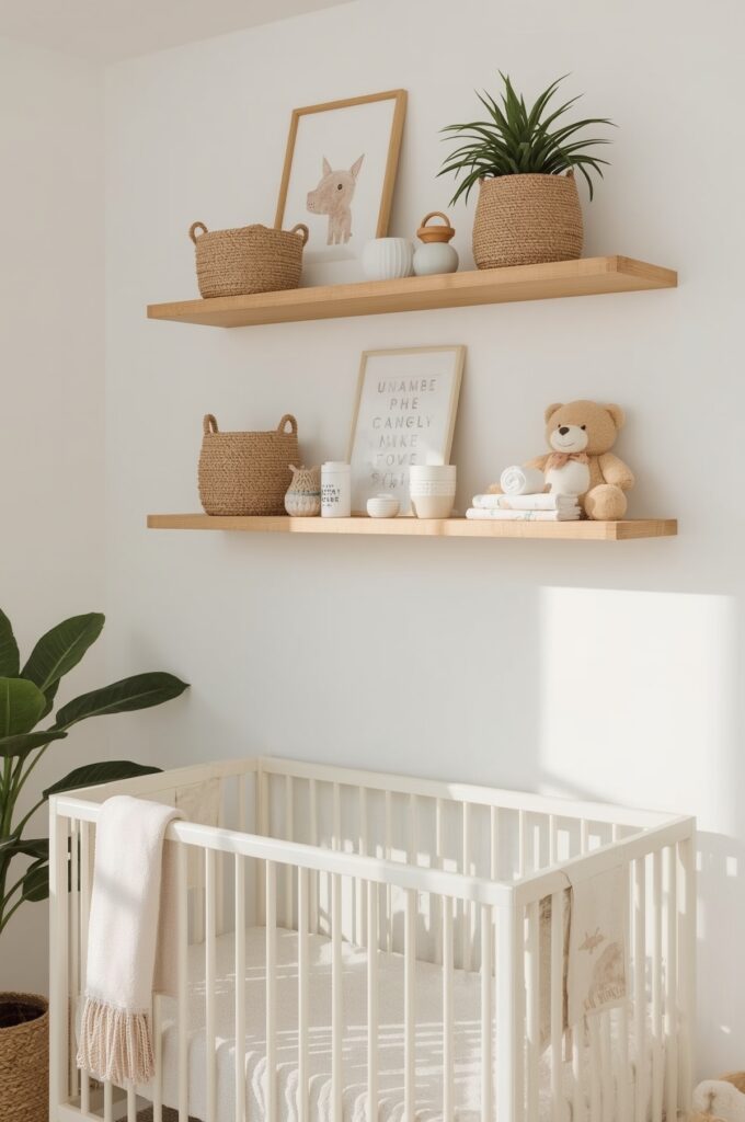 Floating Wall Shelves for Baby Essentials