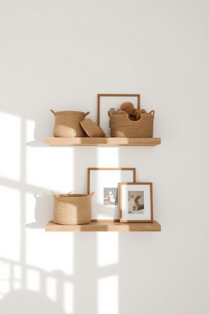 Install Floating Wall Shelves for Essentials