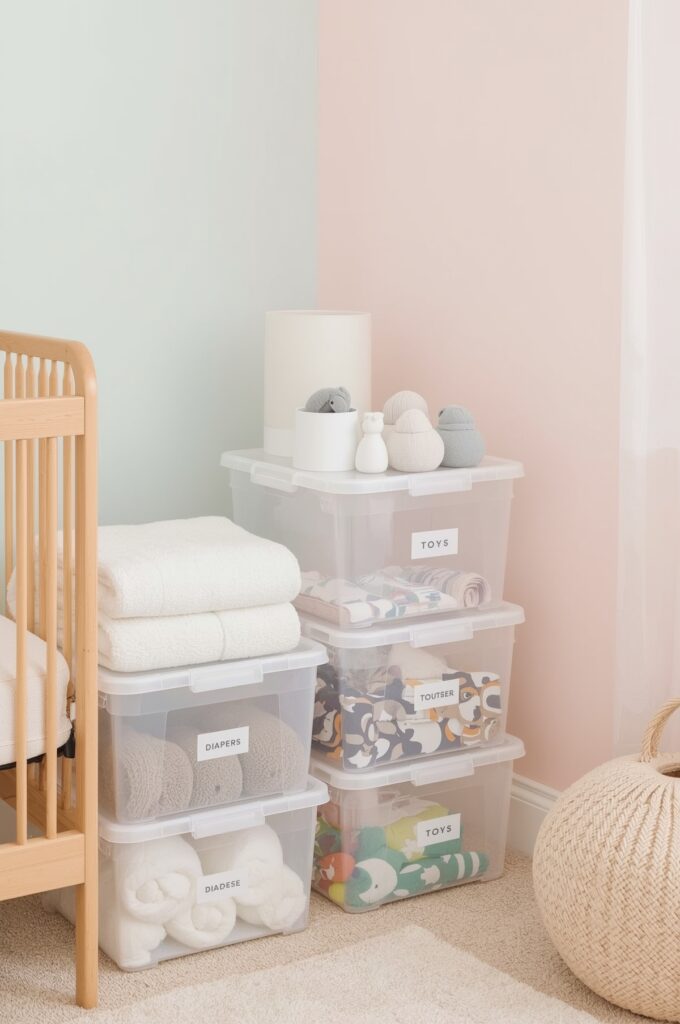 Stackable Storage Boxes for Diapers & Toys