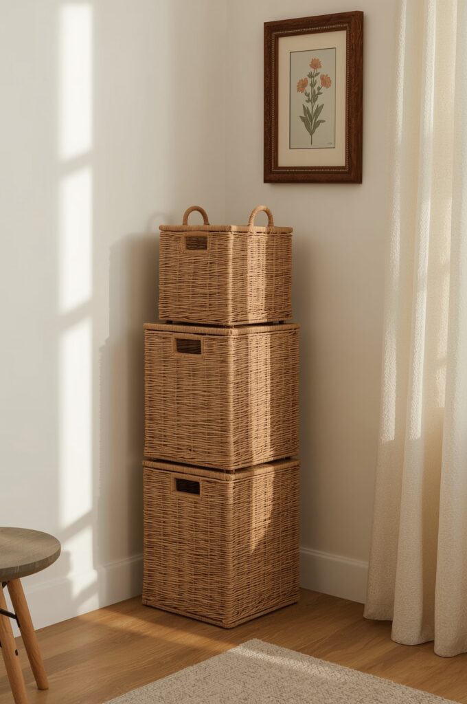 Corner Stack Basket Hamper