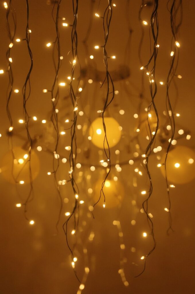 Overhead String Lights for Warm Ambience