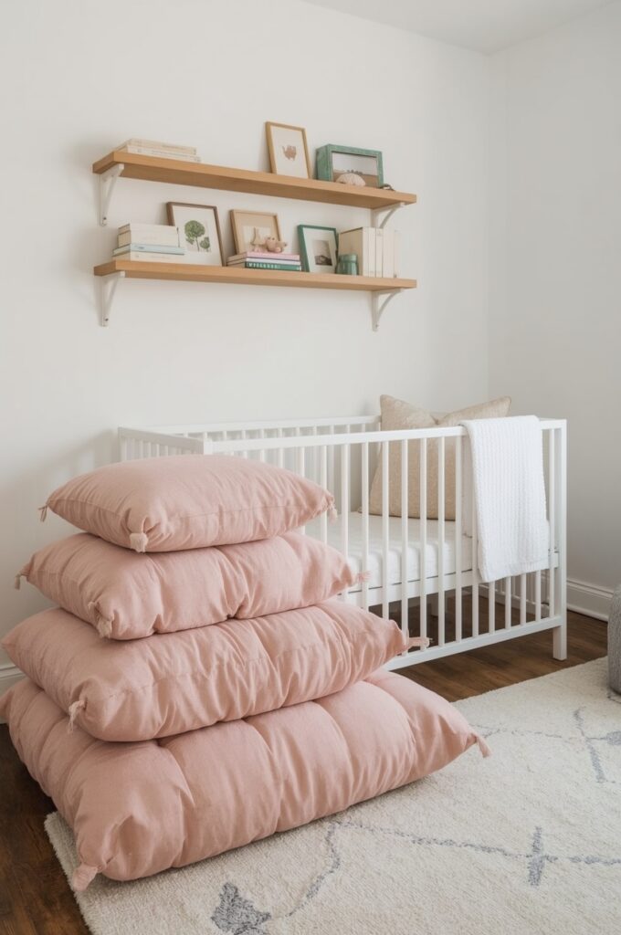 Large Floor Cushions Instead of a Rocker