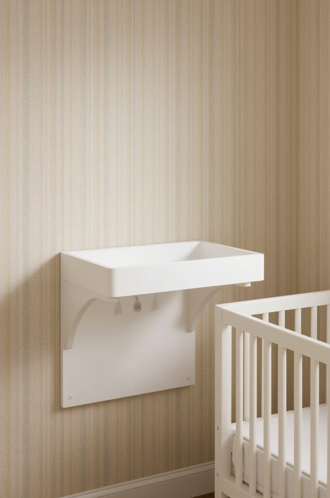 Use a Fold-Down Wall-Mounted Changing Station