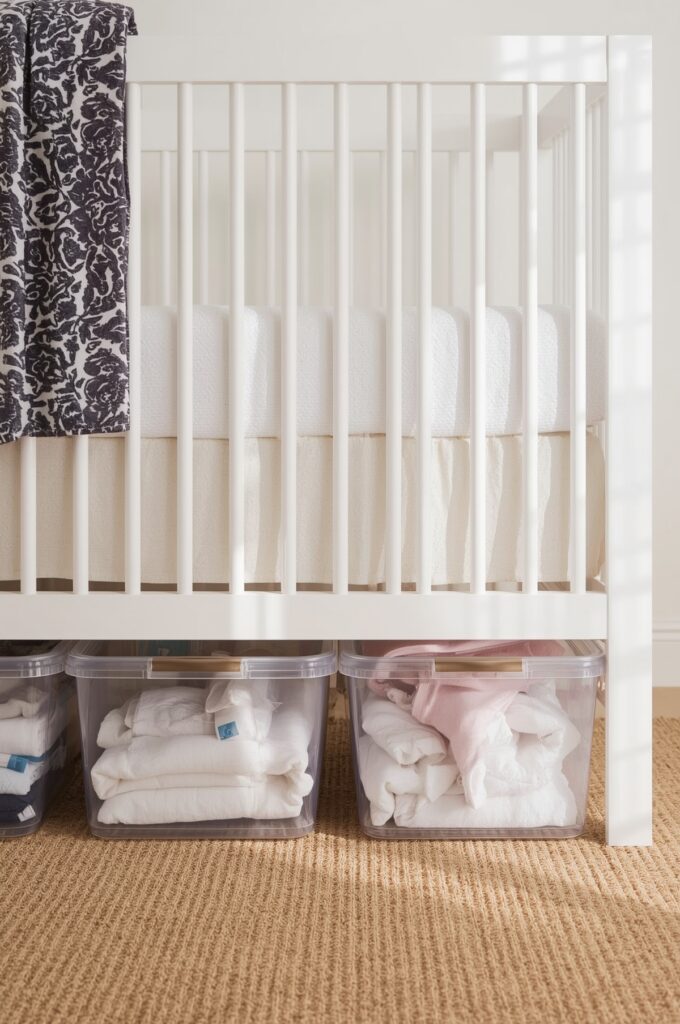 Utilize Under-Crib Storage Bins