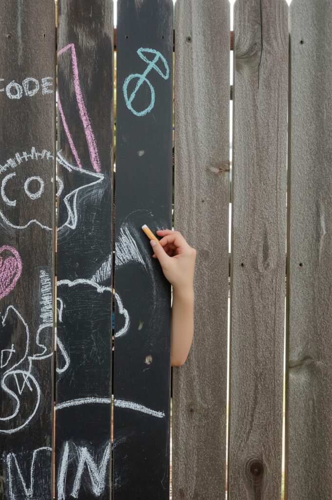 Vertical Fence Chalkboard Wall