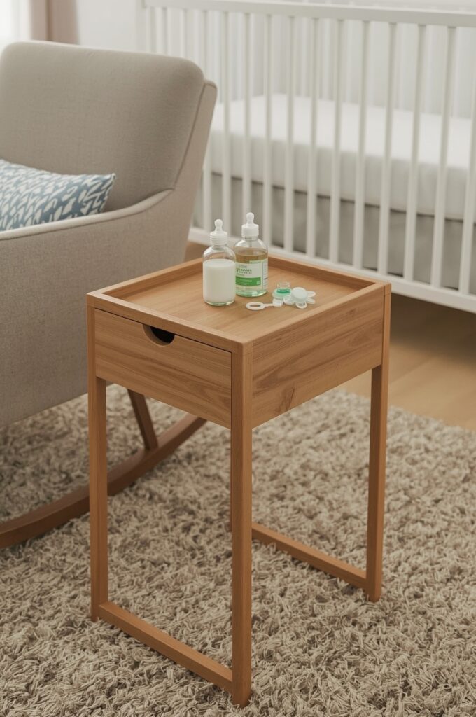 Narrow Side Table with Hidden Storage