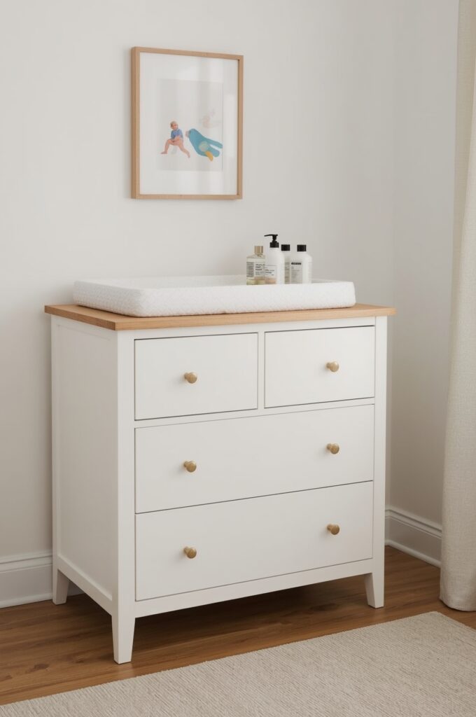 Dresser with Detachable Changing Pad