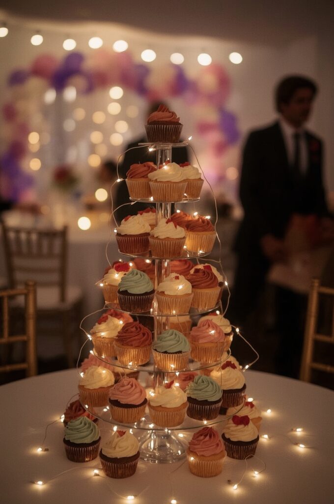 Vertical Cupcake Tower as Centerpiece